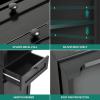 imageYITAHOME Tilt Out Laundry Hamper Cabinet 53quot Tall Hidden Laundry Hamper with Drawer Bathroom Storage Cabinet Shelf with a Clothes Basket BlackBlack
