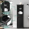 imageYITAHOME Tilt Out Laundry Hamper Cabinet 53quot Tall Hidden Laundry Hamper with Drawer Bathroom Storage Cabinet Shelf with a Clothes Basket BlackBlack