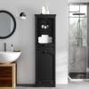 imageYITAHOME Tilt Out Laundry Hamper Cabinet 53quot Tall Hidden Laundry Hamper with Drawer Bathroom Storage Cabinet Shelf with a Clothes Basket BlackBlack