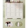 imageYITAHOME TiltOut Trash Can Cabinet with Outlets 13 Gallon Hidden Trash Cabinet with Storage Rack Kitchen Island with Hidden Trash Can Storage Kitchen Garbage Cabinets White OakWhite Oak