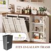 imageYITAHOME TiltOut Trash Can Cabinet with Outlets 13 Gallon Hidden Trash Cabinet with Storage Rack Kitchen Island with Hidden Trash Can Storage Kitchen Garbage Cabinets White OakWhite Oak