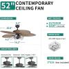 imageYITAHOME Tropical Ceiling Fan with LED Light and Remote 52 Inch Palm Leaf Fan for Home with Clear Seeded Glass Reversible DC Quiet Motor Memory Function for Porch Farmhouse IndoorLight wood grain 1