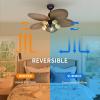 imageYITAHOME Tropical Ceiling Fan with LED Light and Remote 52 Inch Palm Leaf Fan for Home with Clear Seeded Glass Reversible DC Quiet Motor Memory Function for Porch Farmhouse IndoorDark wood grain