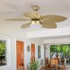 imageYITAHOME Tropical Ceiling Fans with Light and Remote 52 Inch Fan Light with Memory Function Lights Colors Changing Quiet Motor Timer Palm Leaf Blades for Indoor  GoldGold