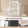 imageYITAHOME Vanity Desk Set with LED Mirror ampamp Charging Station 4Drawer Makeup Table with Light Strip and Stool Modern Dressing TableCream White
