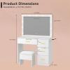 imageYITAHOME Vanity Desk Set with Lighted Mirror Makeup Vanity with Power Outlets ampamp Storage Drawers Vanity Set with StoolIvory