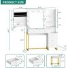 imageYITAHOME Vanity Desk with 22quot Mirror LED Lights and Power Outlet Makeup Table with 4 Drawers Adjustable 3 Lighting Colors Vanity Table with Open Storage Shelves for Bedroom Dressing Room WhiteWhite