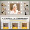 imageYITAHOME Vanity Desk with 22quot Mirror LED Lights and Power Outlet Makeup Table with 4 Drawers Adjustable 3 Lighting Colors Vanity Table with Open Storage Shelves for Bedroom Dressing Room WhiteWhite