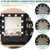 imageYITAHOME Vanity Desk with 22quot Mirror LED Lights and Power Outlet Makeup Table with 4 Drawers Adjustable 3 Lighting Colors Vanity Table with Open Storage Shelves for Bedroom Dressing Room WhiteBlack