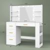 imageYITAHOME Vanity Desk with 22quot Mirror LED Lights and Power Outlet Makeup Table with 4 Drawers Adjustable 3 Lighting Colors Vanity Table with Open Storage Shelves for Bedroom Dressing Room WhiteWhite