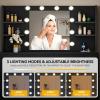 imageYITAHOME Vanity Desk with 22quot Mirror LED Lights and Power Outlet Makeup Table with 4 Drawers Adjustable 3 Lighting Colors Vanity Table with Open Storage Shelves for Bedroom Dressing Room WhiteBlack