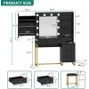 imageYITAHOME Vanity Desk with 22quot Mirror LED Lights and Power Outlet Makeup Table with 4 Drawers Adjustable 3 Lighting Colors Vanity Table with Open Storage Shelves for Bedroom Dressing Room WhiteBlack