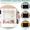 imageYITAHOME Vanity Desk with 22quot Mirror LED Lights and Power Outlet Makeup Table with 4 Drawers Adjustable 3 Lighting Colors Vanity Table with Open Storage Shelves for Bedroom Dressing Room WhiteWhite
