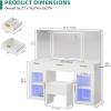imageYITAHOME Vanity Desk with Large 35quot Mirror and LED LightsIce White