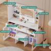imageYITAHOME Vanity Desk with Large 35quot Mirror and LED LightsIce White