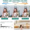 imageYITAHOME Vanity Desk with Lighted Mirror and Power Outlets Makeup Vanity Table with Stool with Hidden Storage 10 Drawers Tempered Glass Top 3 LED Colors Makeup Table Home FurnitureMilky White