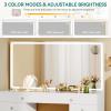 imageYITAHOME Vanity Desk with Mirror Power Outlet and 14 Lights Makeup Table with 8 Drawers 3 Lighting Colors for Bedroom and Dressing Areas WhiteWhite