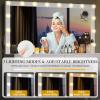 imageYITAHOME Vanity Desk with Mirror Power Outlet and 14 Lights Makeup Table with 8 Drawers 3 Lighting Colors for Bedroom and Dressing Areas WhiteWhite