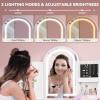 imageYITAHOME Vanity Desk with Mirror ampamp Light Makeup Vanity Table with Power Outlets and Jewelry Organizers Cabinet Dressing Table with Hair Dryer Rack 2 Drawers Cute Curved Design for Bedroom White