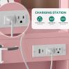 imageYITAHOME Vanity Desk with Mirror ampamp Lights Makeup Vanity Table Set with Power Outlet 4 Drawers 6 Open Shelves Above and 3 Adjustable Shelves Below 3 Lighting Modes Dressing Table for Bedroom PinkPink