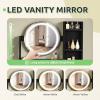 imageYITAHOME Vanity Desk with Mirror ampamp Power Outlet Makeup Table with 2 Drawers 5 Open Shelves ampamp Hair Dryer Storage Stool 3 Models LED Light Vanity Set for Bedroom WhiteBlack2