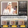 imageYITAHOME Vanity Desk with Mirror and Light Makeup Vanity Set with Jewelry Organizer Drawers Cabinet and Lots Shelves 3 Color Adjustable Lighting Dressing Table for Bedroom Dressing Room Black