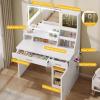 imageYITAHOME Vanity Desk with Mirror and Light Makeup Vanity Set with Jewelry Organizer Drawers Cabinet and Lots Shelves 3 Color Adjustable Lighting Dressing Table for Bedroom Dressing Room White