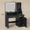 imageYITAHOME Vanity Desk with Mirror and Light Makeup Vanity Set with Jewelry Organizer Drawers Cabinet and Lots Shelves 3 Color Adjustable Lighting Dressing Table for Bedroom Dressing Room Black