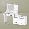 imageYITAHOME Vanity Desk with Mirror and Lights RGB Makeup Vanity Table Set with 10 Drawers and 4 Storage Shelves 3 Lighting Modes Adjustable Large Makeup Dressing Table with Charging Station BlackWhite