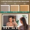 imageYITAHOME Vanity Desk with Mirror and Lights ampamp Extral Foldable Desk Makeup Desk with 395inch Mirror ampamp Power Outlets Vanity Table Set with with RGB Cabinet for Bedroom Dressing Room WhiteBlack