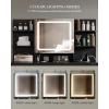 imageYITAHOME Vanity Desk with Mirror and Lights ampamp Hidden Jewelry Storage Shelves Makeup Vanity Table with Stool and Plug Outlet 3 Drawers and 6 Open Shelves Dressing Table for Bedroom White and GoldBlack