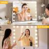 imageYITAHOME Vanity Mirror with Lights and Bluetooth Speaker ampamp Wireless Charger 28quotx22quot LED Makeup Mirror Lighted Makeup Mirror with Lights Touch Screen with Dimmable 16 Bulbs USB TypeC Charging PortWhite16 Led Bulbs  Bluetooth