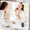 imageYITAHOME Vanity Mirror with Lights and Bluetooth Speaker ampamp Wireless Charger 28quotx22quot LED Makeup Mirror Lighted Makeup Mirror with Lights Touch Screen with Dimmable 16 Bulbs USB TypeC Charging PortWhite17 Led Bulbs  Bluetooth