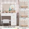 imageYITAHOME Vanity Set with Large LED Makeup Mirror Stool 11 LED Lights with 3 Lighting Modes for Beauty Dressing Room