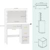 imageYITAHOME Vanity Set with Large LED Makeup Mirror Stool 11 LED Lights with 3 Lighting Modes for Beauty Dressing Room