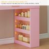 imageYITAHOME Vanity with Mirror and Lights Makeup Vanity Table with Charging Station Cute Vanity Set with Comfortable Bench Big Makeup Desk with 3 Storage Shelves 395inch Pink