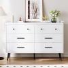 imageYITAHOME White 6 Drawer Dresser Entertainment Center Console Table with Metal Handles ampamp AntiTipping Device TV Stand for 55 Inch TV for Living RoomWhtie