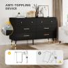 imageYITAHOME White 6 Drawer Dresser Entertainment Center Console Table with Metal Handles ampamp AntiTipping Device TV Stand for 55 Inch TV for Living RoomBlack