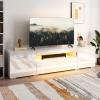imageYITAHOME White Wall Unit Entertainment Center Modern TV Stand for 65 Inch TV Tall TV Stand with Power Outlets ampamp Adjustable Storage Cabinet High Gloss Media Console Table for Living Room WhiteWhite