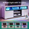 imageYITAHOME White Wall Unit Entertainment Center Modern TV Stand for 65 Inch TV Tall TV Stand with Power Outlets ampamp Adjustable Storage Cabinet High Gloss Media Console Table for Living Room WhiteWhite  Black