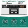 imageYITAHOME White Wall Unit Entertainment Center Modern TV Stand for 65 Inch TV Tall TV Stand with Power Outlets ampamp Adjustable Storage Cabinet High Gloss Media Console Table for Living Room WhiteWhite  Black