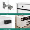 imageYITAHOME White Wall Unit Entertainment Center Modern TV Stand for 65 Inch TV Tall TV Stand with Power Outlets ampamp Adjustable Storage Cabinet High Gloss Media Console Table for Living Room WhiteWhite  Black