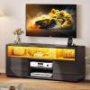 imageYITAHOME White Wall Unit Entertainment Center Modern TV Stand for 65 Inch TV Tall TV Stand with Power Outlets ampamp Adjustable Storage Cabinet High Gloss Media Console Table for Living Room WhiteBlack