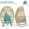 imageYITAHOME Wicker Egg Chair  Outdoor Rocking Chair for Patio GreyGrey