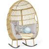 imageYITAHOME Wicker Egg Chair  Outdoor Rocking Chair for Patio GreyGrey