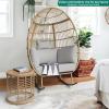 imageYITAHOME Wicker Egg Chair  Outdoor Rocking Chair for Patio GreyGrey