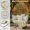 imageYITAHOME Wicker Egg Chair  Outdoor Rocking Chair for Patio GreyGrey