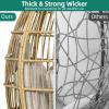 imageYITAHOME Wicker Egg Chair  Outdoor Rocking Chair for Patio GreyGrey