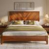 imageYITAHOME Wood Queen Size Bed Frame with Adjustable Headboard Farmhouse Bed Frame with Solid Wood Slats Support No Box Spring Needed 12 Strong Wood Slat Support Easy Assembly Rustic BrownRustic Brown