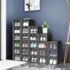 imageYITAHOME XL Stackable Storage Boxes 18 PCS Organizers and Drawers for Shoes  Black XLarge SizeFits All ShoesBlack